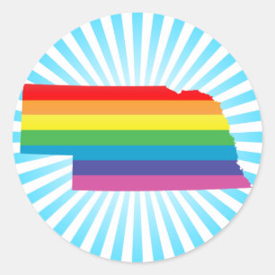 Pegatina Redonda orgullo nebraska.