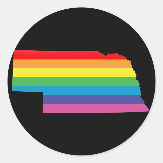 Pegatina Redonda orgullo nebraska. (Anverso)