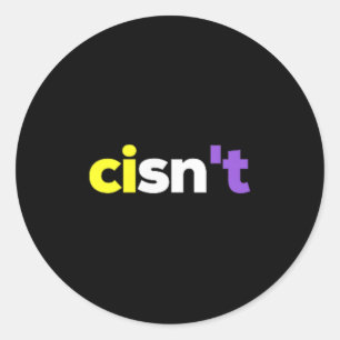 Pegatina Redonda Orgullo No binario Lgbtq, Enby Present _ Nonbi