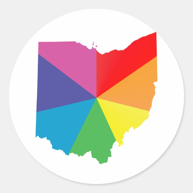 Pegatina Redonda orgullo ohio. (Anverso)