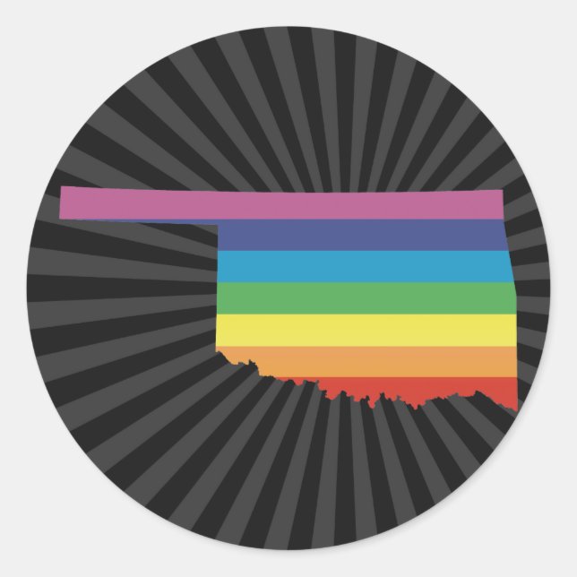 Pegatina Redonda orgullo oklahoma. (Anverso)