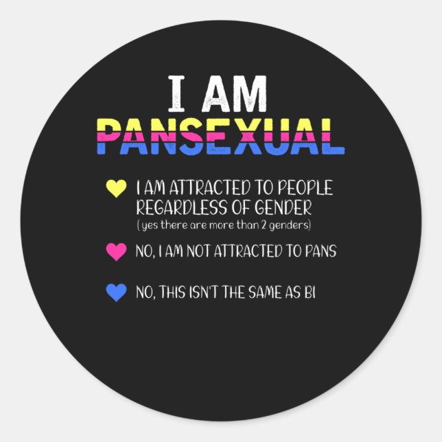 Pegatina Redonda Orgullo Pansexual Derechos LGBT Igualitarios (Anverso)