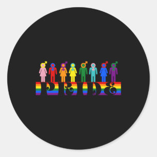 Pegatina Redonda Orgullo Por Todos Los Meses Del Orgullo Por Los Al