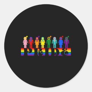Pegatina Redonda Orgullo Por Todos Los Meses Del Orgullo Por Los Al