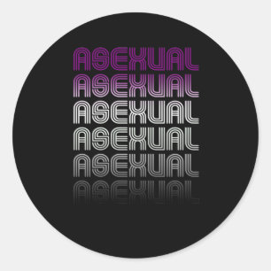 Pegatina Redonda Orgullo Retro Asexual