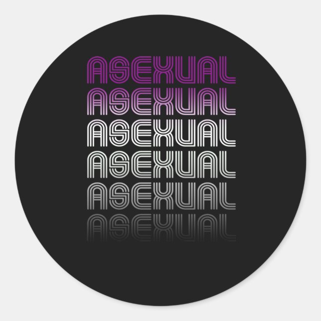 Pegatina Redonda Orgullo Retro Asexual (Anverso)