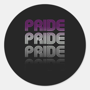 Pegatina Redonda Orgullo Retro Asexual