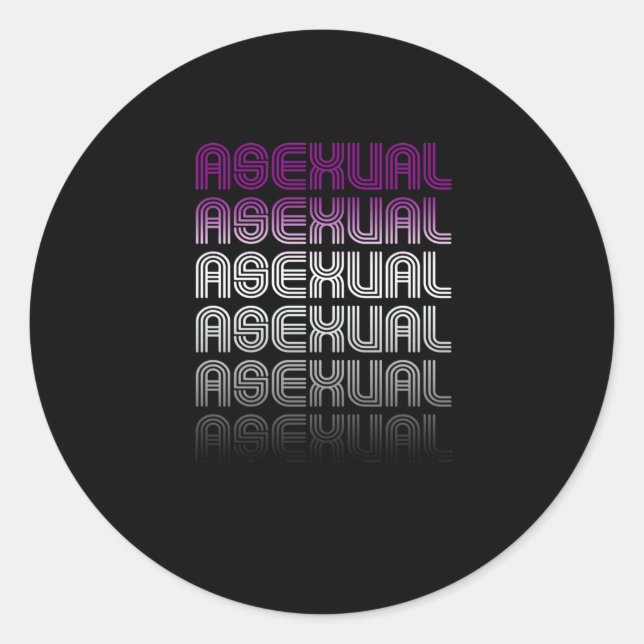 Pegatina Redonda Orgullo Retro Asexual (Anverso)