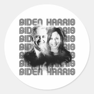Pegatina Redonda Orgullo Retro Biden Harris
