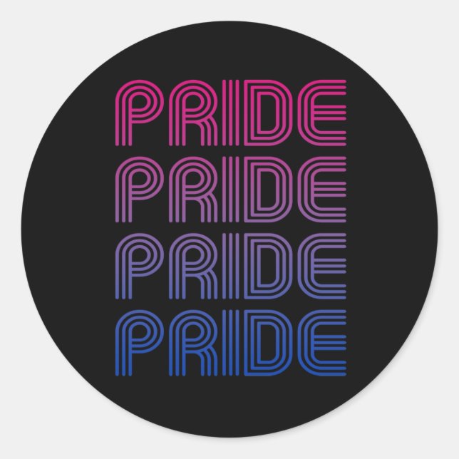 Pegatina Redonda Orgullo Retro Bisexual (Anverso)
