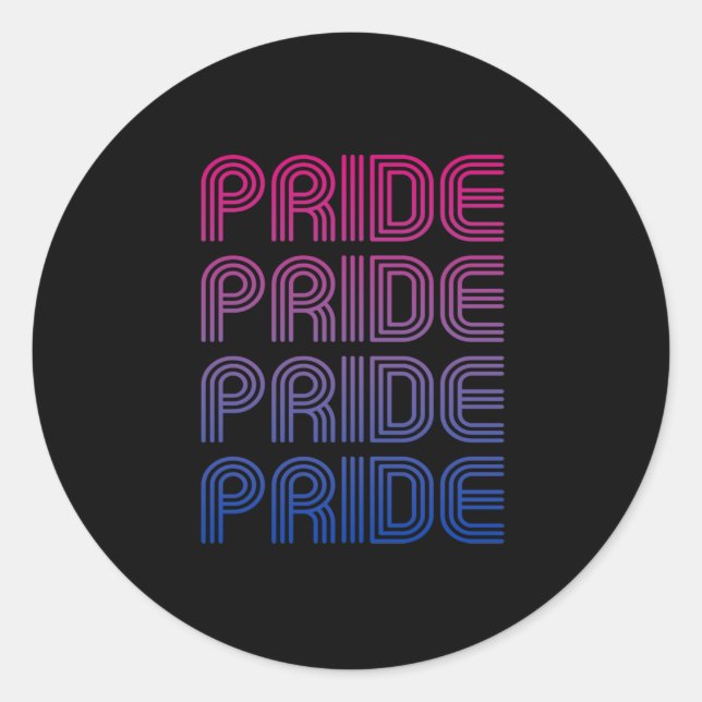 Pegatina Redonda Orgullo Retro Bisexual (Anverso)