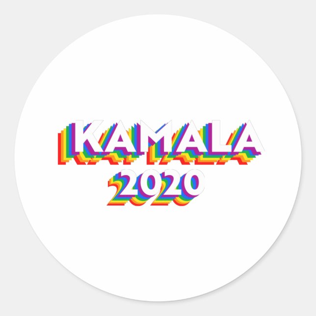 Pegatina Redonda Orgullo retro de Kamala 2020 (Anverso)