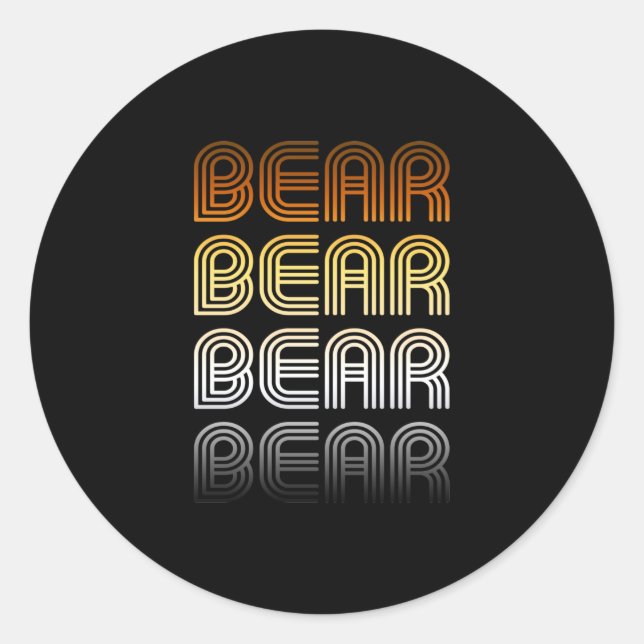 Pegatina Redonda Orgullo retro de oso (Anverso)