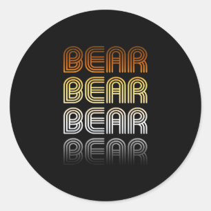 Pegatina Redonda Orgullo retro de oso