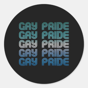 Pegatina Redonda Orgullo Retro Gay Masculino