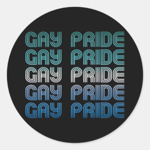 Pegatina Redonda Orgullo Retro Gay Masculino