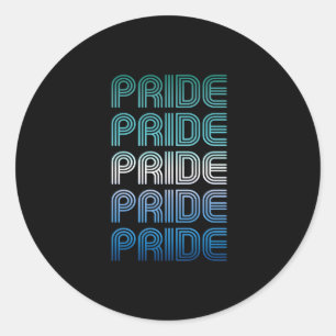 Pegatina Redonda Orgullo Retro Gay Masculino Orgullo