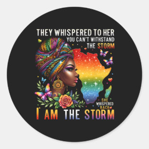 Pegatina Redonda Orgullo Retro Mujer Negra Soy La Inspiración De La