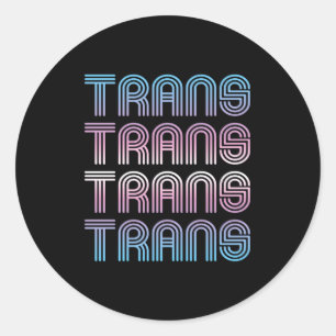 Pegatina Redonda Orgullo Retro Trans