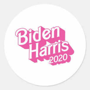 Pegatina Redonda Orgullo rosa Biden Harris 2020