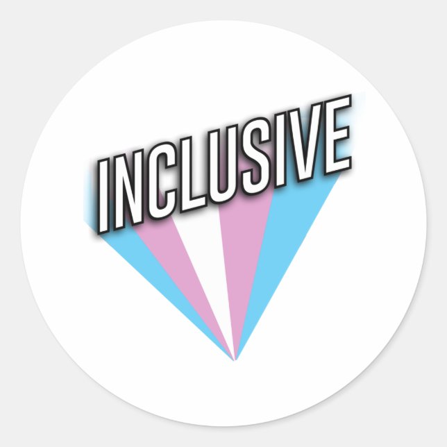 Pegatina Redonda Orgullo Trans Explosión - Inclusivo (Anverso)