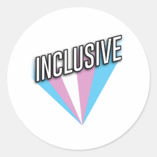 Pegatina Redonda Orgullo Trans Explosión - Inclusivo