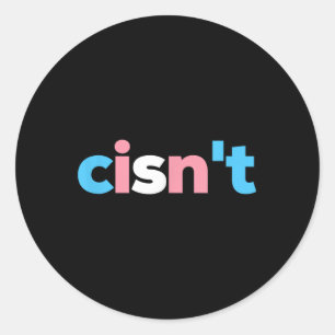 Pegatina Redonda Orgullo Transgénero Cisnt - Bandera Trans LGBTQ -