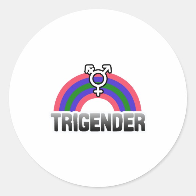 Pegatina Redonda Orgullo Trigénero (Anverso)