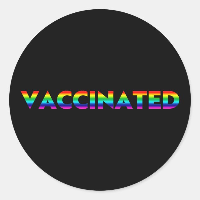 Pegatina Redonda Orgullo vacunado lgbt lgbtq arcoíris gay negro (Anverso)