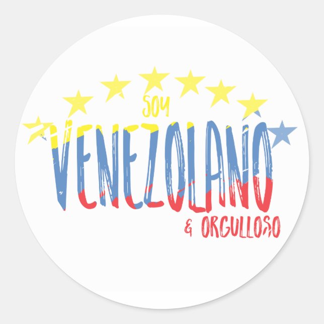 Pegatina Redonda Orgullo Venezolano (Anverso)