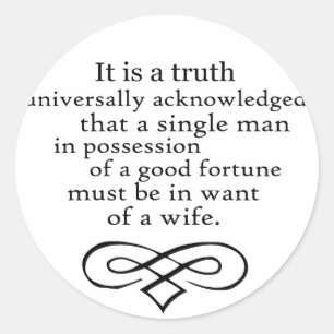 Pegatina Redonda Orgullo y perjuicio