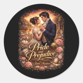 Pegatina Redonda Orgullo y Prejuicio
