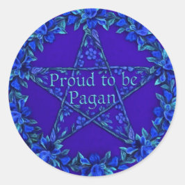 Pegatina Redonda OrgulloPaganAzul