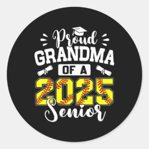 Pegatina Redonda Orgullosa Abuela De Graduación De Softll Senior En
