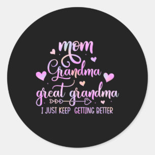Pegatina Redonda Orgullosa abuela de mamá, Gran Abuela.