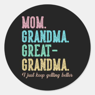 Pegatina Redonda Orgullosa abuela de mamá, Gran Abuela.