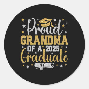 Pegatina Redonda Orgullosa Abuela De Un Cl De Graduación De 2025