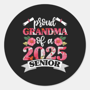 Pegatina Redonda Orgullosa Abuela De Un Cl De Graduación De Camisas