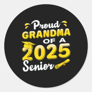 Pegatina Redonda Orgullosa Abuela De Un Graduado Superior De 2025