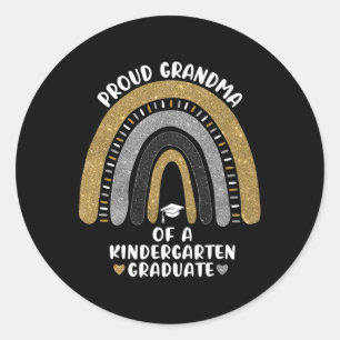 Pegatina Redonda Orgullosa Abuela De Una Escuela De Posgrado De Jar