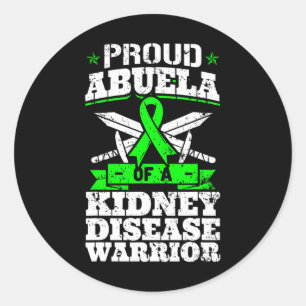 Pegatina Redonda Orgullosa Abuso De Una Enfermedad Renal Conciencia