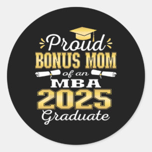 Pegatina Redonda Orgullosa Bono De Mamá De Cl De 2025 M Graduado Fa