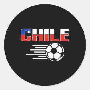 Pegatina Redonda Orgullosa camiseta de aficionados al fútbol de Chi