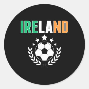 Pegatina Redonda Orgullosa camiseta de aficionados al fútbol de Irl