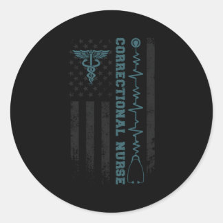 Pegatina Redonda Orgullosa Corrección De Enfermeras Enfermería De L