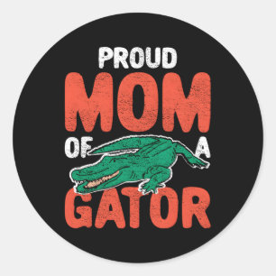 Pegatina Redonda Orgullosa Gator Mom Crocodile Alligator