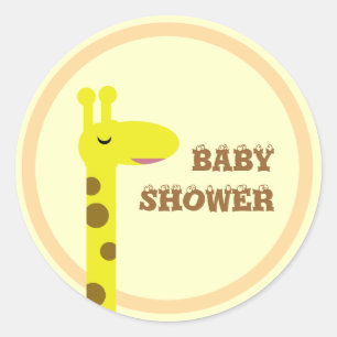 Pegatina Redonda Orgullosa Giraffe