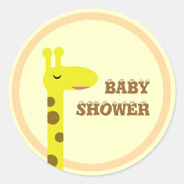 Pegatina Redonda Orgullosa Giraffe (Anverso)