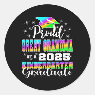 Pegatina Redonda Orgullosa Gran Abuela Del Graduado De Jardín De Ni