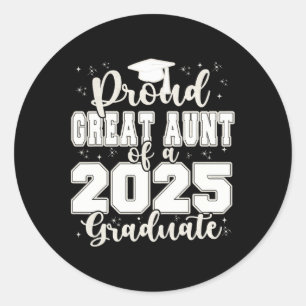 Pegatina Redonda Orgullosa Gran Tía De Un Graduado De Gr Senior De